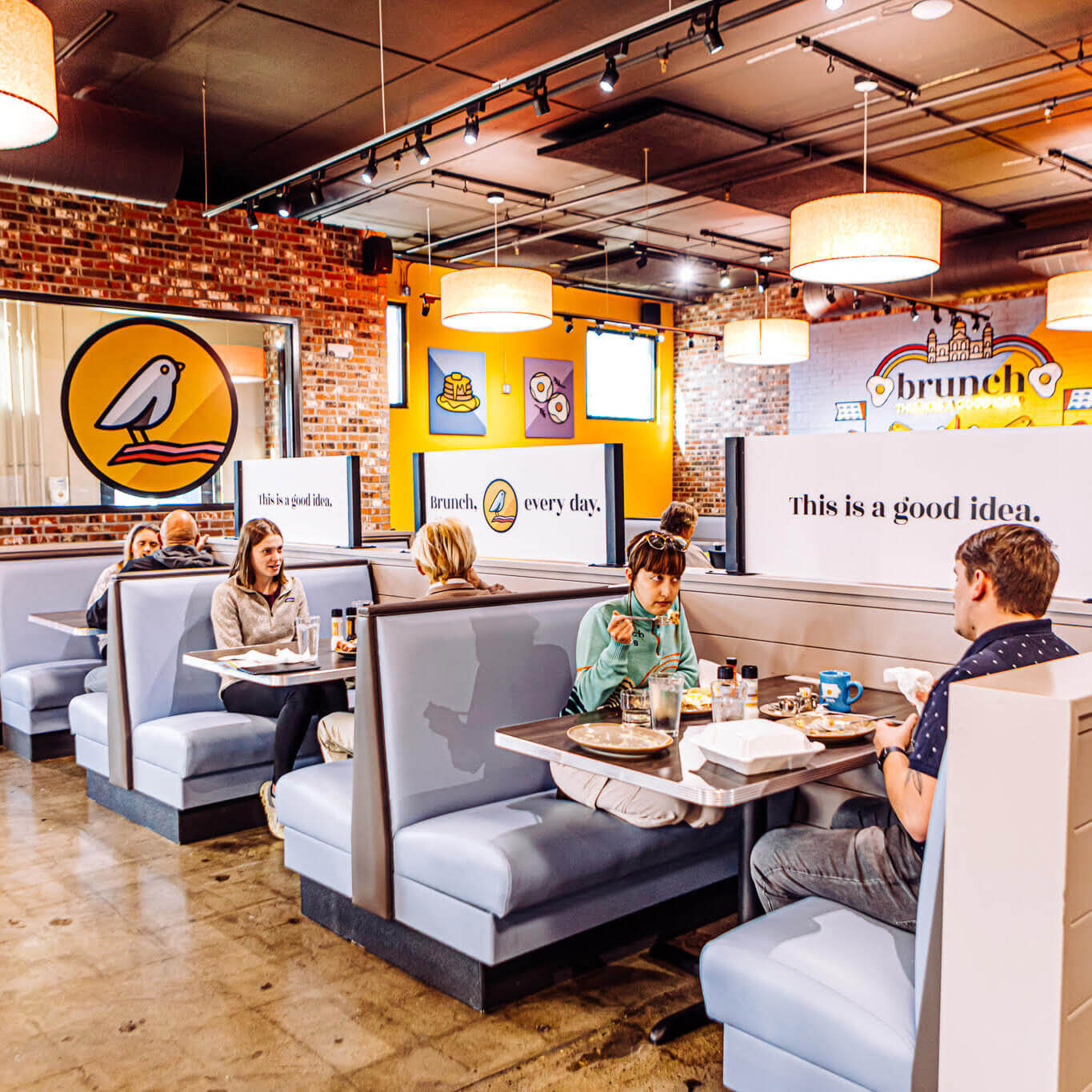 interior of East Village's Early Bird Brunch location
